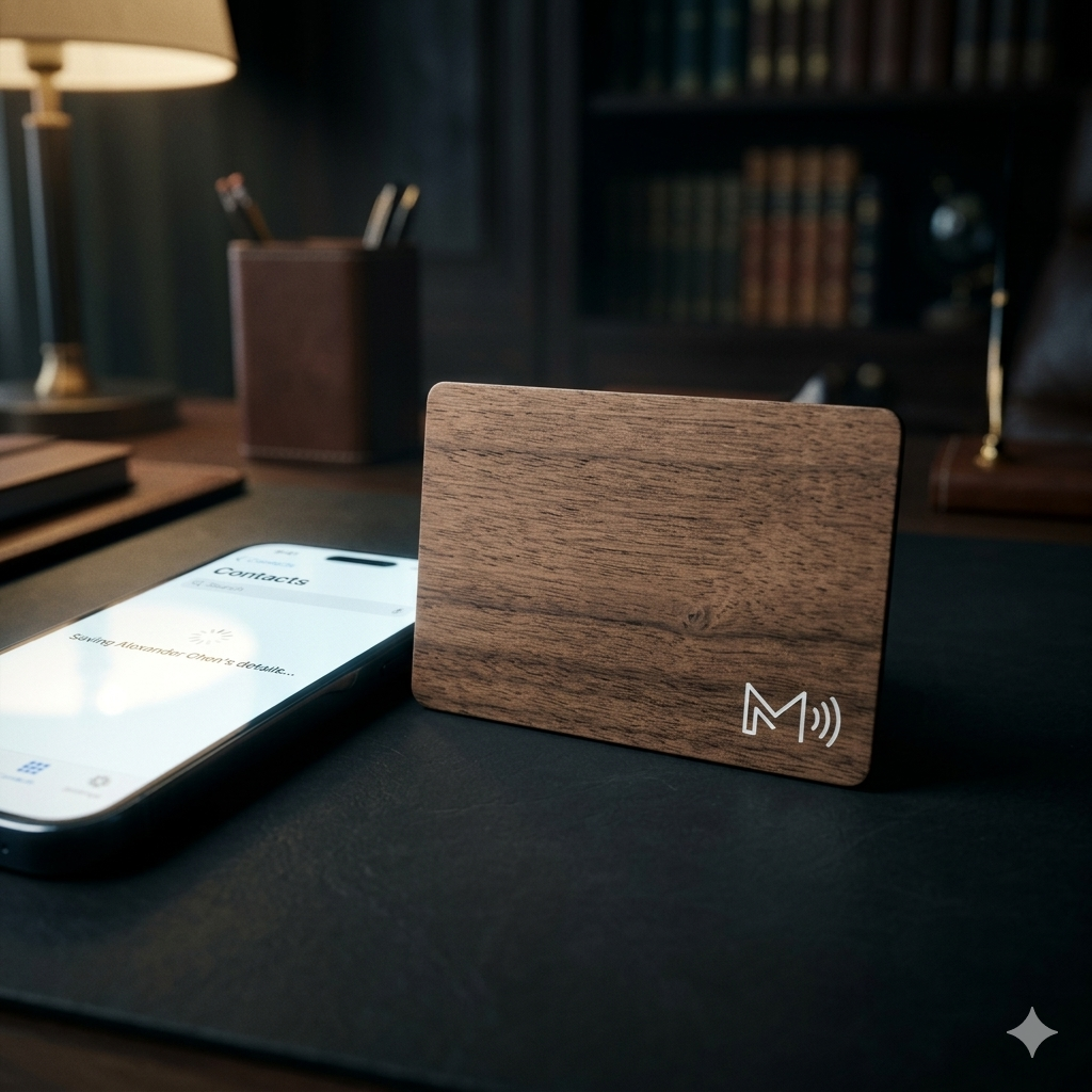 Card NFC in legno di noce